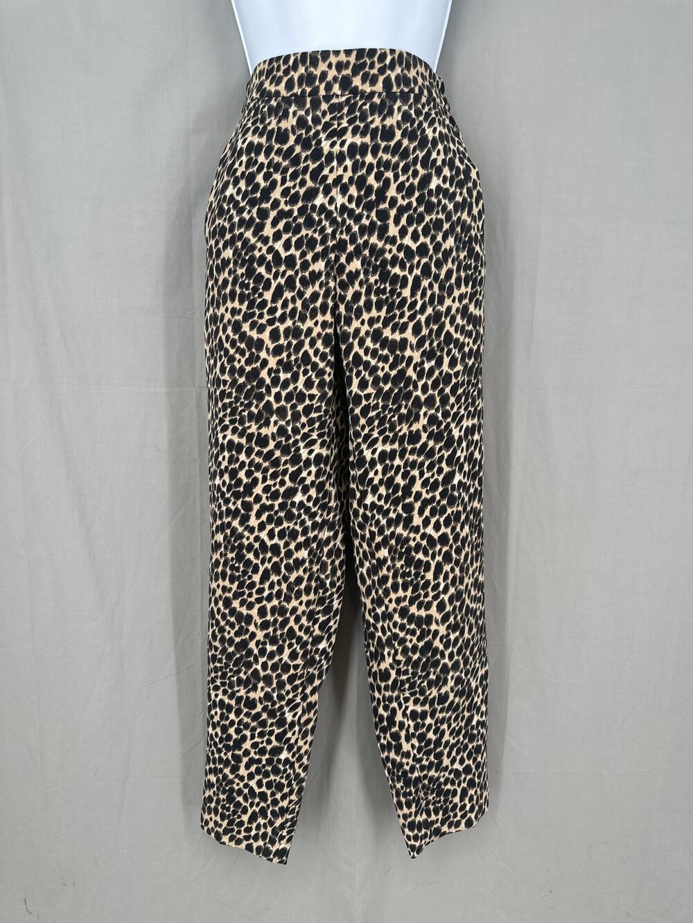 J Crew Pants Womens 0 Leopard Animal Print Jamie Mid Rise Pockets Straight Leg
